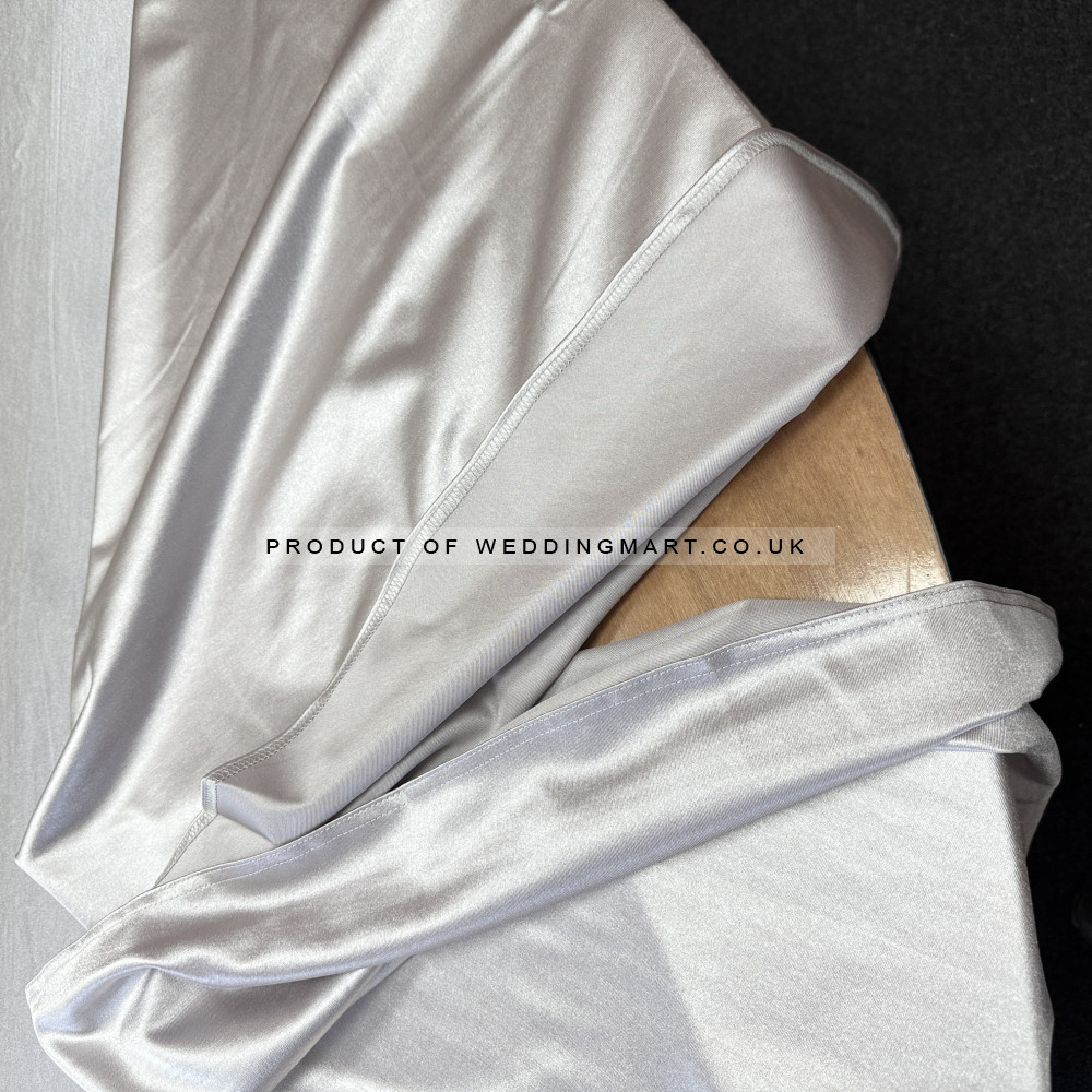 120 inch Heavy Duty Round Satin Table Cloth - Silver